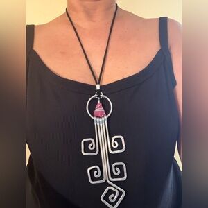 Geometric Aluminum Pendant Necklace